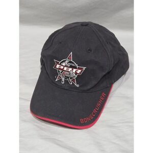 PBR Professional Bull Riders Hat Mens OSFM Black Red Bonecrusher Rodeo Cap
